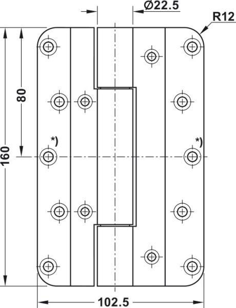 Objekttürband Edelstahl matt VN 5959/160 N für gefälzte flächenbündig einschlagende Objekttüren bis 120 kg Simonswerk